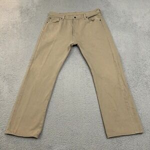 Levis Jeans Mens 36x30 Beige Denim 501 Straight Leg Button Fly‎ American Adult